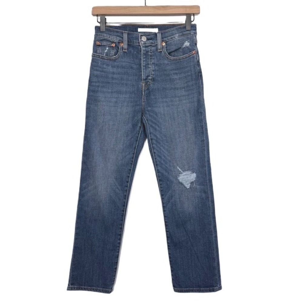 Levi's Wedgie Straight Women 26 Distressed High Rise Button Fly Jeans Classic
